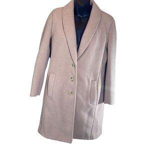 J crew boiled wool topcoat in muted pink size 2 long winter capsule neutral prep